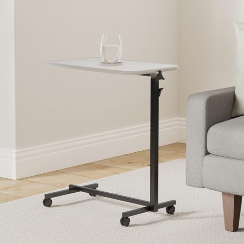Vive Overbed Hospital Bed Table for Home Use - Adjustable Swivel Wheels | Tray for Over Bed - for Medical Bedside Chair - Adjustable Height, Tilt Top for Reading, Laptop, Bedridden, Elderly, Seniors - style: Compact
