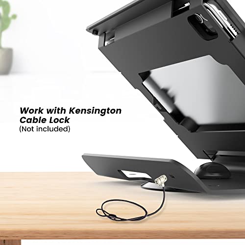 Tablet POS Stand - Heavy Duty Steel Kiosk Stand with 360° Swivel Base Anti-Theft - Compatible with 10.9" iPad 10th, Pro 11" 1 2 3 4, Air 4 5, Air 11"(M2/M3/M4), iPad 11"(A16) - color: Black