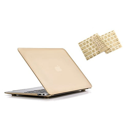 Compatible with MacBook Air 11 Inch Release (A1370/A1465) - Slim Snap On Hard Shell Protective Cover and Keyboard Cover (Gold) - color: Gold