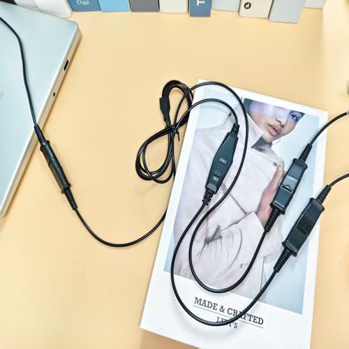 Training Y Splitter Adapter Cable to Plantronics Quick Disconnect Headsets | Plantronics QD Headset Splitter Cord Connector for Call Center, Monitoring, Training, in-line Volume Mute Controls