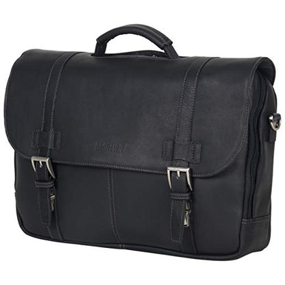 Kenneth Cole REACTION Show Business 16" Colombian Leather Business Laptop Portfolio Messenger Bag - color: Black