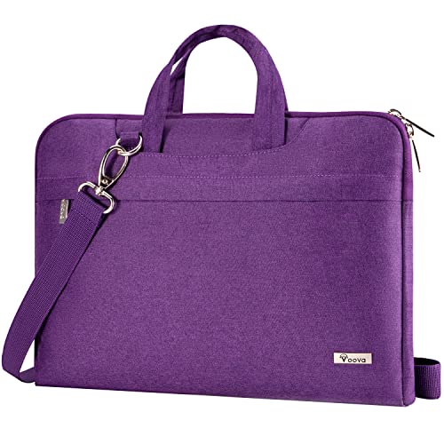 Voova 15.6-15 Inch Laptop Sleeve with Handle, MacBook Sleeve, Purple | Splash-proof 15.6-inch laptop sleeve with handle and removable strap; fits notebooks and MacBook Pro for daily commute - color: Purple, size: 14-15.6In & 2019 New Macbook Pro 16 Inch