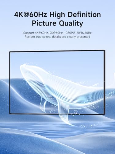 Hagibis HDMI to USB C Adapter, 4K@60Hz HDMI Male to USB-C Female Cable, Portable Monitor, AR Glasses XREAL, VITURE, RayNeo, Rokid to Type C Laptop, Switch, ROG Ally, Steam Deck, PS4/5