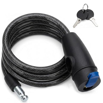 Bike Lock,Bike Cable Lock with Keys,Durable Steel,Coiled Steel Security Cable for Bicycle with Keys for Outdoor Equipment,Bicycles,Scooters,Fence