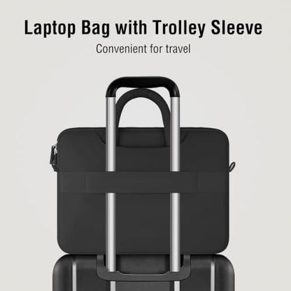 MOSISO Laptop Bag 16 inch, 15-15.6 inch Puffy Laptop Sleeve Compatible with MacBook Pro 16/Air 15,HP Acer Dell Lenovo Notebook, Messenger Briefcase Quilted Bag with Trolley Sleeve&Flower Pendant,Black - color: Black