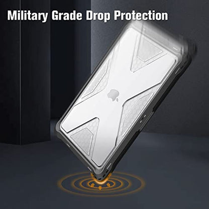 Fintie Case for MacBook Pro 13 Inch A2338(M2 M1) A2251 A2289 A2159 A1989 A1706 A1708 (2016-2023) - Heavy Duty Hard Shell Cover with TPU Bumper for MacBook Pro 13 with/Without Touch Bar, Clear - color: Crystal Clear