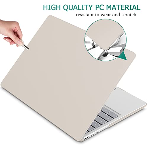 May Chen Compatible with Microsoft Surface Laptop Go 3 Go 2 Go 1 12.4 Inch Model 1943 2013 (2023 2022 2020 Release), Plastic Hard Shell Case with Screen Protector + Keyboard Cover + Dust Plug, Stone - color: Stone