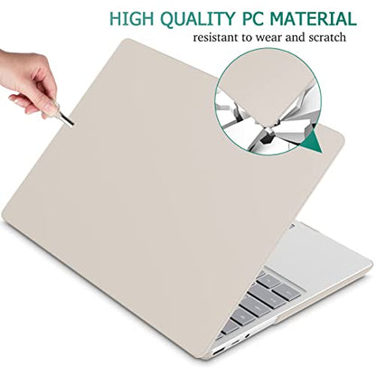 May Chen Compatible with Microsoft Surface Laptop Go 3 Go 2 Go 1 12.4 Inch Model 1943 2013 (2023 2022 2020 Release), Plastic Hard Shell Case with Screen Protector + Keyboard Cover + Dust Plug, Stone - color: Stone