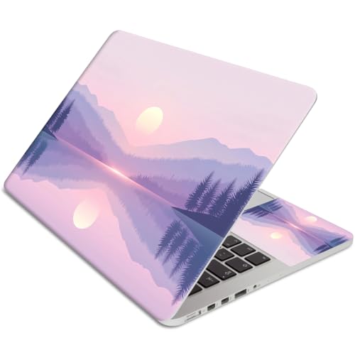 15.6 Inch Laptop Skin Sticker, Reusable Vinyl Cover Protector with 2 Wrist Pad Skins, Removable Waterproof Scratch-Resistant for 12-15.6 Inch Laptop Notebook,Mountain Lake At Dawn - color: Mountain Lake At Dawn