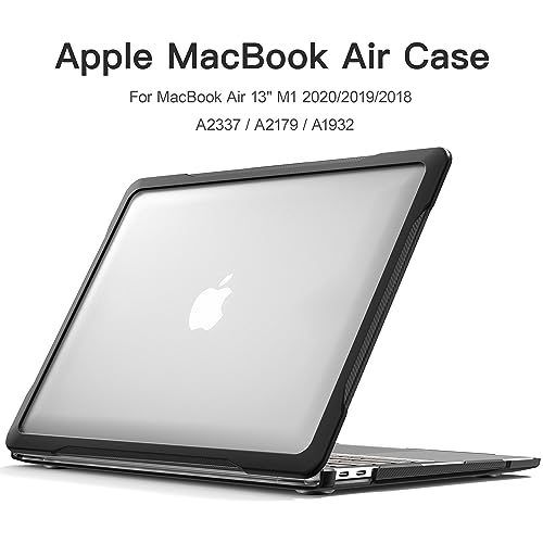 Batianda Ultimate Case for MacBook Air 13 Inch 2018-2020, Transparent | Fits M1/Intel Models A2337/A2179/A1932, Lightweight Slim Design, Carbon Fiber Side Texture, Matte Translucent Hard Shell - color: Transparent