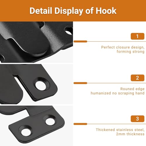 16Pcs Stainless Steel Interlock Hanging Buckle,Flush Concealed Mount Brackets Stainless Steel Z Clip Bracket Interlock Hanging Buckle Mountain Buckle for Picture Display Art Gallery - color: Black, size: Large Without Screws