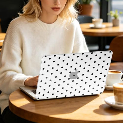 Feams for MacBook Neo 13 Inch Case 2026 A3404, Stylish Protective Clear Case Hard Shell Transparent Cover for MacBook Neo 13 Inch 2026 (A18 Pro Chip) with Keyboard Cover, Black Polka Dot - color: Black Polka Dot