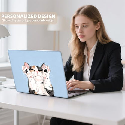 Universal Laptop Skin Sticker for 12/13/14/15.6 Inch Laptops, Reusable Vinyl Laptop Decal Cover, Waterproof Scratch Resistant Notebook Skin with 2 Wrist Pads,Cute Cat - color: Cute Cat