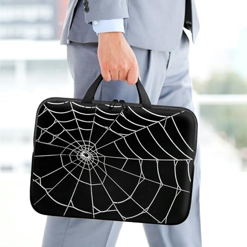 10 inch Laptop Sleeve with Laptop Skin Sticker Set – Slim Protective Case with Smooth Zipper, Lightweight Tablet & Notebook Sleeve for Travel & Daily Carry, Spider Web - color: Spider Web, size: 10 inch
