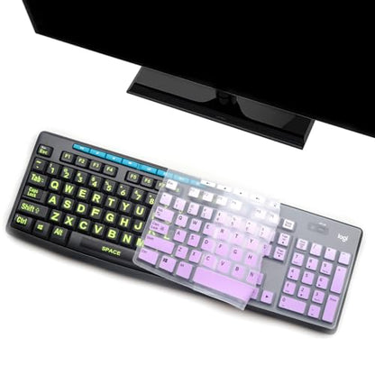 Keyboard Cover Skin Protector for Logitech MK275 MK270 Keyboard, Logitech K200 K260 K270 MK200 MK260 Ultra Thin Desktop PC Silicone Keyboard Cover-OPurlple - color: OPurlple