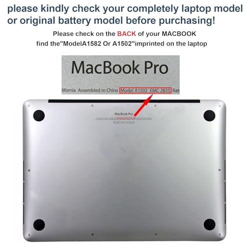 ASUNCELL A1502 A1582 Laptop Battery for MacBook Pro 13 inch Retina [ Early 2015, Mid 2014, Late 2013] A1493 11.42V 74.9Wh - color: A1502/A1582