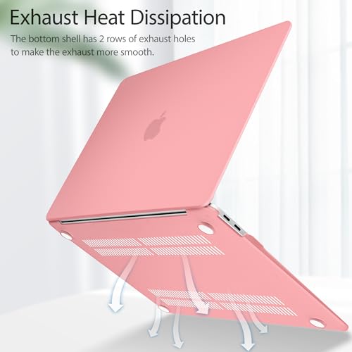May Chen Compatible with New MacBook Air 13 inch Case 2021 2020 2019 2018 Release, Plastic Hard Shell with Keyboard Case for MacBook Air 13 inch with Retina Dispaly Fits Touch ID, Matte Pink - color: Pink