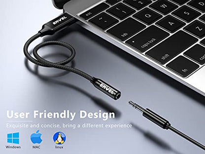 ENVEL Headset Adapter 3.5mm Female to USB Male, Built-in Chip External Stereo Sound Card,TRRS 4-Pole Mic-Supported USB to Headphone Adapter for PS4 Laptop PC | External Stereo Sound Card for PS4/PS5/PC/Laptop, Headphone Adapter with Built-in Chip TRRS 4-P