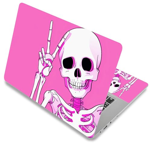Laptop Skin Sticker Decal Cover,Cute Pink Cartoon Skeleton | DIGTIALL Universal Laptop Skin Sticker, Waterproof Removable Notebook Decal Protector Cover for 12 13 14 15 Inch Laptops - color: Cute Pink Cartoon Skeleton