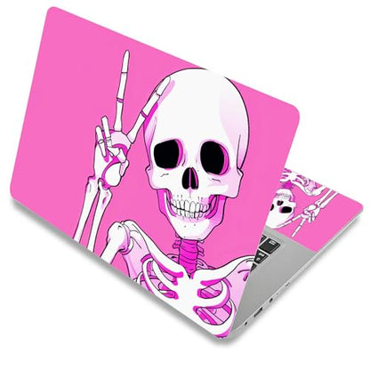 Laptop Skin Sticker Decal Cover,Cute Pink Cartoon Skeleton | DIGTIALL Universal Laptop Skin Sticker, Waterproof Removable Notebook Decal Protector Cover for 12 13 14 15 Inch Laptops - color: Cute Pink Cartoon Skeleton