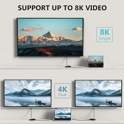 USB4 Cable, with Thunderbolt 4 Cable, 240W Charging, 40Gbps Data, 8K @ 60Hz 4K120Hz HDR, PD3.1, USB C to USB C, M1 M2 M3 SSD Laptops Monitor - size: 40G Male-10FT
