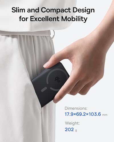 Baseus Laptop Portable Charger 100W 20000mAh Qi2 Certified 15W Wireless Magnetic Power Bank 10000mAh with USB-C Cable