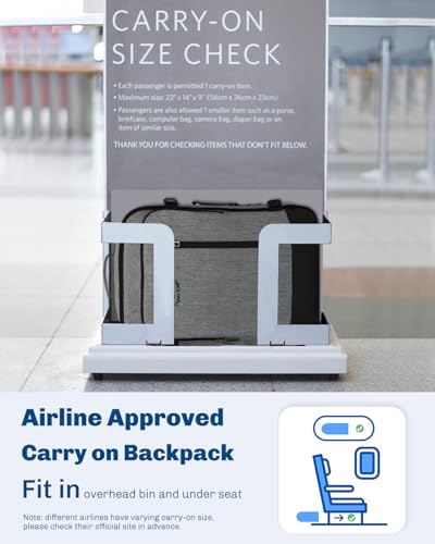Carry on Backpack 38L Large Travel Backpack for Women Flight Approved Weekender Bag Laptop Backpack Men 15 inches Black Grey - color: Black Grey 23