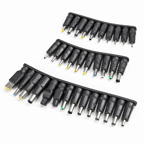DC Power Connector AC Power Adapter Connector Kits Universal Laptop Notebook DC Plug Set Jack Tips for Low Current Transmission to Led Strip/Router(34pcs) - size: 34pcs
