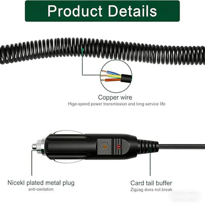 Car Charger Adapter Power Compatible with Type S BT530033-60 6.8 inch Screen Solar Powered Wireless Car Backup Camera