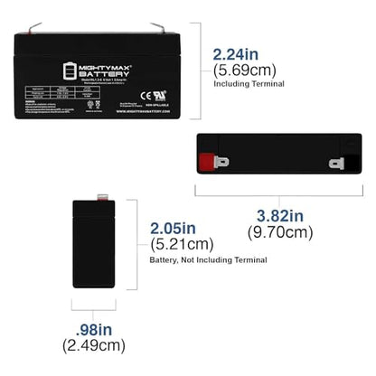 ML1.3-6 - 6 Volt 1.3 AH, F1 Terminal, Rechargeable SLA AGM Battery