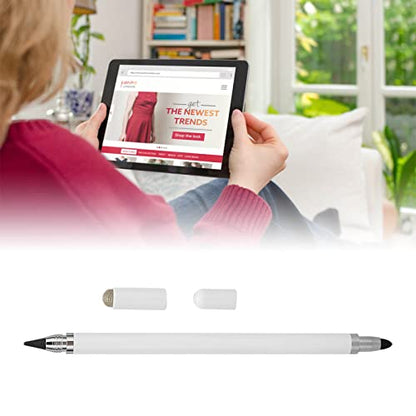 3 in 1 Stylus Pen, Universal Capacitive Stylus with 3 Replaceable Tips, No Battery Needed Touch Screen Pen fo Tablet, Phone, Drawing & Writing (White)