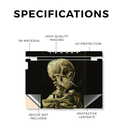 Laptop Skin Compatible with Lenovo Legion 5 Gaming Laptop (15IRX9) 2024 - Skull with Cigarette - Premium 3M Vinyl Protective Wrap Decal Cover - Easy to Apply | Crafted in the USA - color: Skull With Cigarette, size: Legion 5 Gaming (15IRX9) 2024 Top Skin