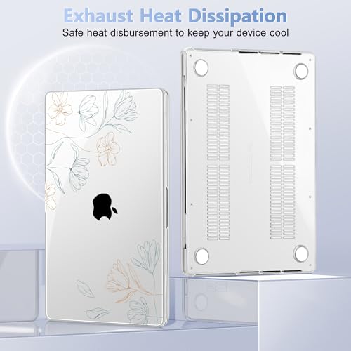 May Chen for 2026 MacBook Pro 14-inch M5 M4 M3 M2 M1 Pro/Max Chip, Release 2026 2025-2021, Model A3427 A3426 A3434 A3112 A3401 A3185, Plastic Hard Shell with Keyboard Cover, Floral - color: Floral
