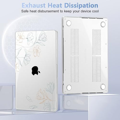 May Chen for 2026 MacBook Pro 14-inch M5 M4 M3 M2 M1 Pro/Max Chip, Release 2026 2025-2021, Model A3427 A3426 A3434 A3112 A3401 A3185, Plastic Hard Shell with Keyboard Cover, Floral - color: Floral