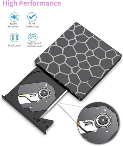 External CD DVD Drive,8 in 1 USB 3.0 and Type-C Disc Reader Writer Burner Player,Slim and Portable CD DVD +/-RW Optical Drive for PC Laptop Desktop MacBook Mac Windows Linux OS Apple - style: 8 in 1