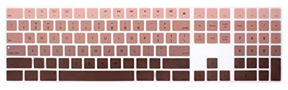 Ultra Thin Silicone Full Size Wire Numeric Keyboard Cover Skin for Mac 2017 Magic Keyboard with Numeric Keypad MQ052LL/A A1843 US Layout,Ombre Brown - color: Ombre Brown