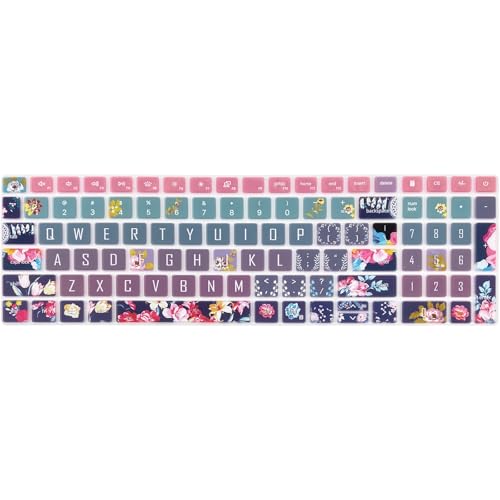 Keyboard Cover for Dell Inspiron 15 3000 5000 7000 3510 3511 3515 3525 3530 3535 5510 5515 5518 7510 15.6", Inspiron 16 7610, Vostro 15 3510 5510 5515, Latitude 3520, Red Flower - color: Red Flower