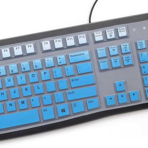 MUBUY Keyboard Cover & Skin Protector for Logitech MK120 - keyboard Protective Skin, US Layout - color: Gradual Blue