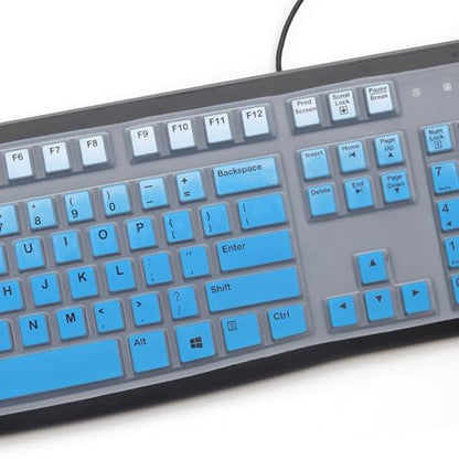 MUBUY Keyboard Cover & Skin Protector for Logitech MK120 - keyboard Protective Skin, US Layout - color: Gradual Blue