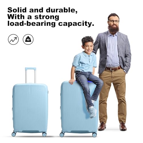 Nazhura Luggage Set, 3-Piece Hardside Suitcase Set, 20-inch Carry On, 24-inch, 28-inch Luggage - color: Blue