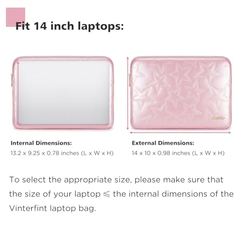 14 inch Laptop Sleeve Case for 14" MacBook Pro M5 M4, Surface Laptop Studio 2, ThinkBook 14 Gen 8, IdeaPad 3i, Yoga Slim 7X, Inspiron 14, 14.5" XPS 14, HP ThinkPad Notebook Bag Cover, Pink - color: Pink, size: 14 inch / Macbook 14