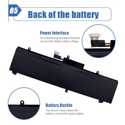 76Wh C41N1837 Laptop Battery for ASUS ROG Zephyrus GA502 GA502D GA502DU GA502GU GA502IV GU502 GU502GV GU502LU GU502LW GU502LV GX502LXS GX502GW GU532 GU532GU GU532GV GX532GV Series 0B200-03380100 - size: 11.32*3.61*0.32 inch C41N1837
