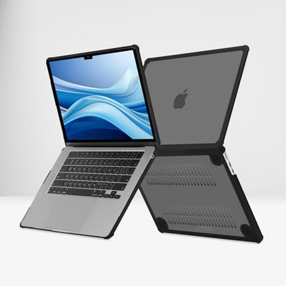 MOSISO Compatible with MacBook Air 15 inch Case M5 2026 M4 M3 M2 2025-2023 | A3448 A3241 A3114 A2941,Anti-Cracking,Heavy Duty Shock-Absorbing Hard Shell Case with TPU Bumper&Keyboard Cover, Smoke Gray - color: Smoke Gray