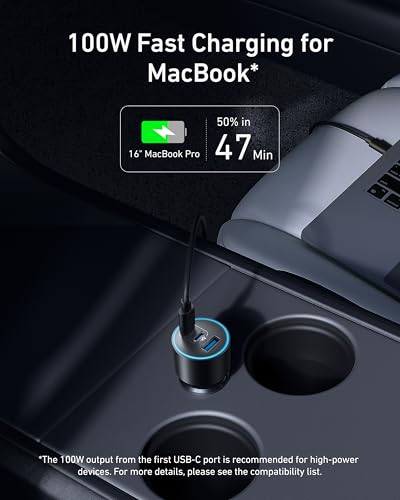 Anker 167.5W Max 3-Port Ultra-Compact USB C Fast Charging Car Charger | Fast Charging Adapter for MacBook Pro / Air, iPhone 17 / 16 / 15 Series, Samsung S25, iPad Pro, AirPods, and More