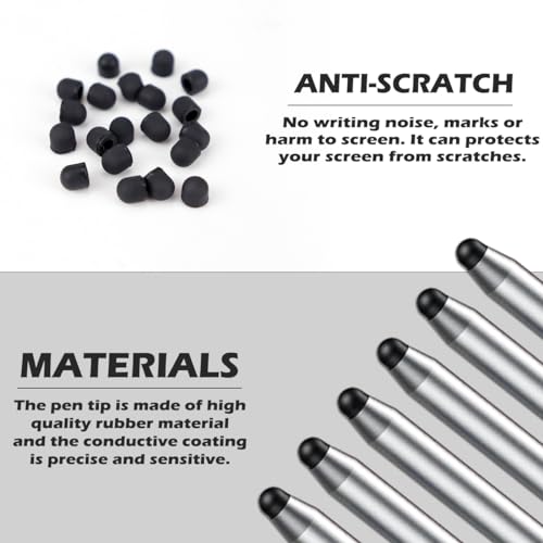 20Pcs Replacement Tips Silicone Rubber Touch Screen Pens Tips for Touch Pen (6 * 6mm) - color: 6*6mm