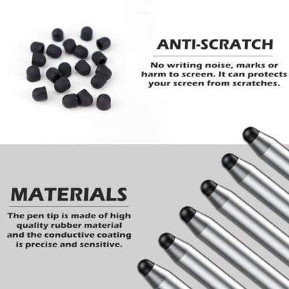 20Pcs Replacement Tips Silicone Rubber Touch Screen Pens Tips for Touch Pen (6 * 6mm) - color: 6*6mm