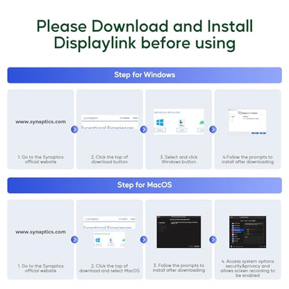 Displaylink Docking Station, Triple Display DisplayLink Dock for MacBook M1/M2/M3 Windows, 4K@60Hz Laptop Docking Station with 2 HDMI, 2 Display Port, PD, USB C Data, 4 USBA, Ethernet, Audio - size: 14-in-1 Displaylink docking station
