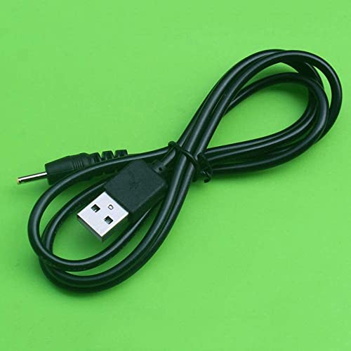 2 Pack USB DC Power Cable 2.5mm x 0.7mm, Black (1m / 3.3ft) | USB Charging Copper Wire 5V Barrel Jack Plug Male Female Connector Extender Socket Charger Monitor Adapter
