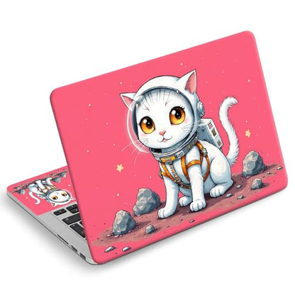 Universal Laptop Skin Sticker Decal, Compatible with MacBook HP Dell Lenovo 12"-15.6", Reusable Vinyl Notebook Cover 3PCS Set, High-Recognition Film-Kawaii Astronaut Cat Sticker - color: Kawaii Astronaut Cat Sticker