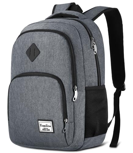 YAMTION 17.3 Inch Travel Backpack for Men and Women,School Bookbag for Teenager,Computer Backpack with USB Charging port for Business Work College Travel Trip - color: Dark Gray, size: 17.3 inch